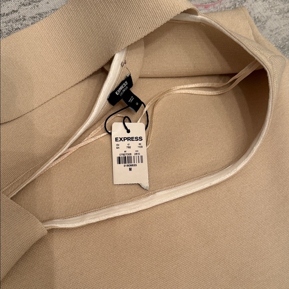 Express One-Shoulder Beige Dress - Picture 8 of 8